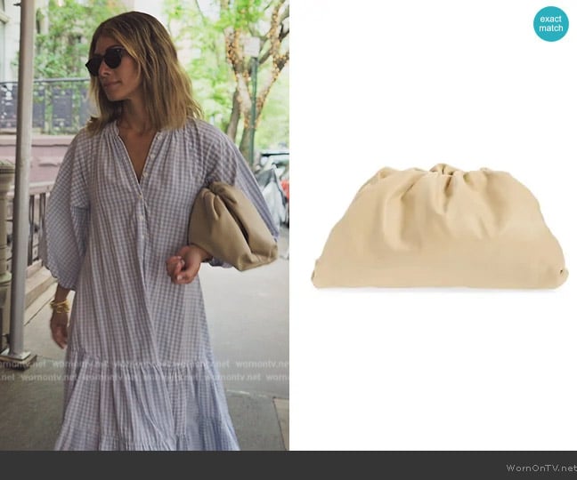 Bottega Veneta The Pouch Leather Clutch worn by Erin Lichy on The Real Housewives of New York City