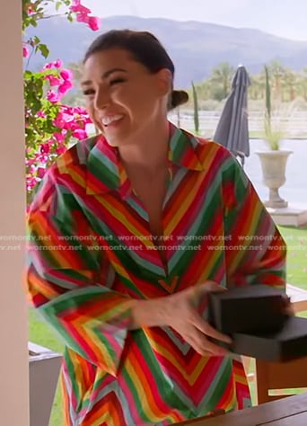 Bronwyn's rainbow stripe shirtdress on The Real Housewives of Salt Lake City