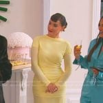 Bronwyn’s yellow ruched maxi dress on The Real Housewives of Salt Lake City