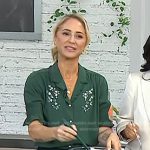 Brooke Williamson’s green floral embroidered blouse on Today