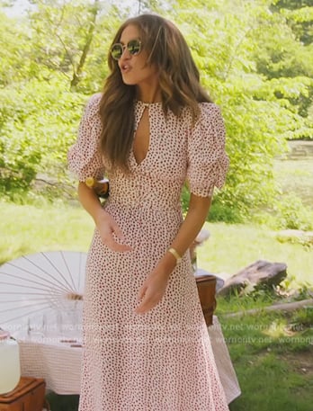 Bryn’s heart print cutout dress on The Real Housewives of New York City