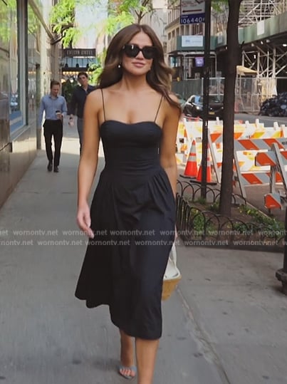 Brynn's black strap dress and bag on The Real Housewives of New York City