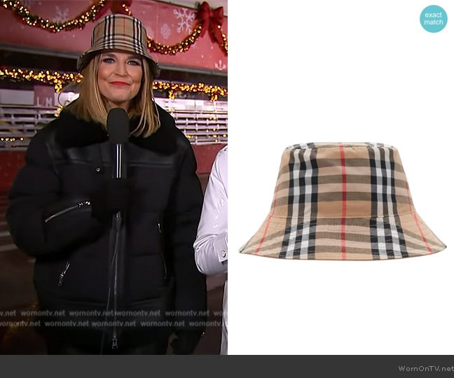 Burberry Check Bucket Hat worn by Savannah Guthrie on Today