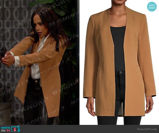 Calvin Klein Collarless Topper Jacket worn by Jada Hunter (Elia Cantu) on Days of our Lives