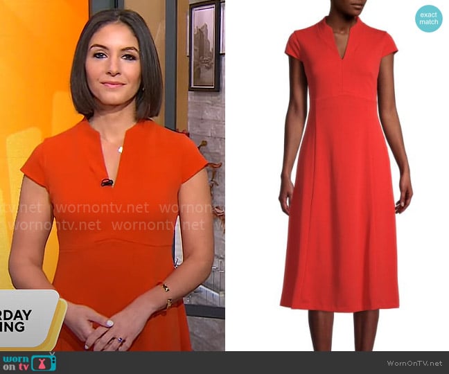 Calvin Klein Solid-Hued A-Line Dress worn by Ali Bauman on CBS Mornings