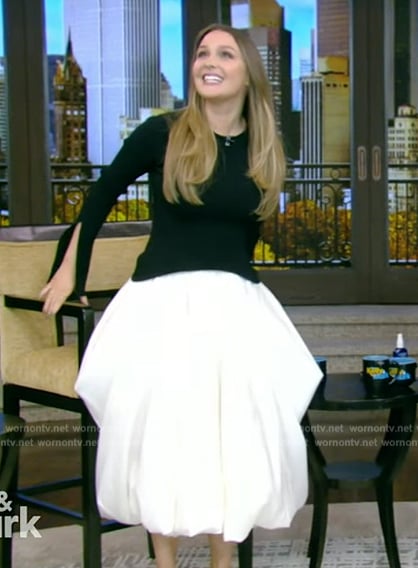 Camilla Luddington’s colorblock dress on Live with Kelly and Mark