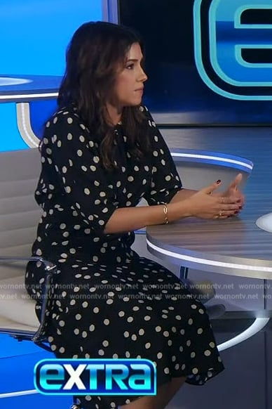 Camille Vasquez's black polka dot print dress on Extra