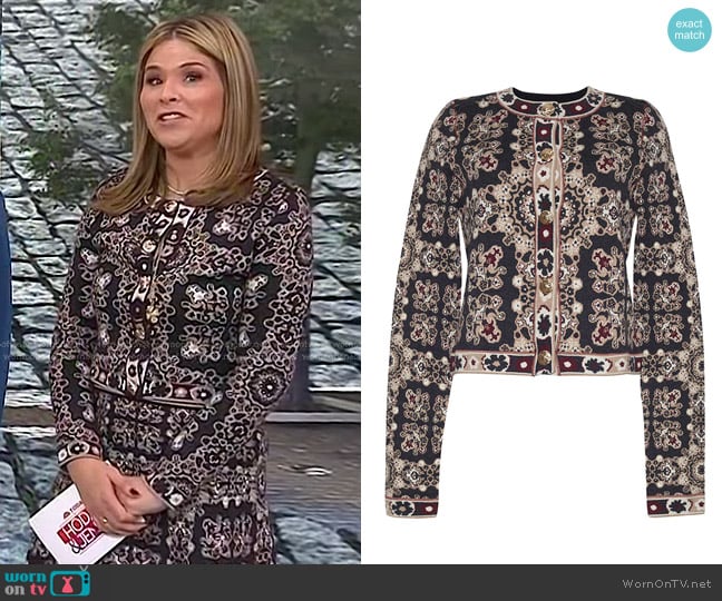 Cara Cara Livi Jacket in Grey Maroon Rita Tile worn by Jenna Bush Hager on Today