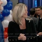 Carly’s black blazer with button sleeves on General Hospital