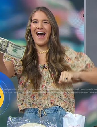 Caroline Chambers's floral blouse on Good Morning America