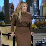 Carrie Ann Inaba’s brown one shoulder dress on Live with Kelly and Mark