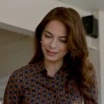 Cassandra’s circle print shirtdress on Murder in a Small Town