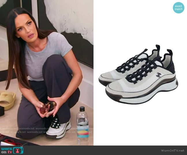 Chanel CC Cap Toe Logo Sneakers Suede and Mixed Fibers worn by Lisa Barlow on The Real Housewives of Salt Lake City