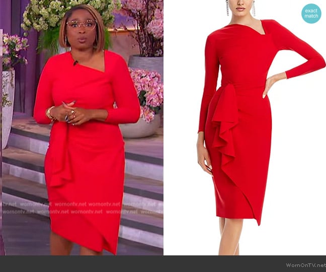 Chiara Boni La Petite Robe Peper Asymmetric Dress worn by Jennifer Hudson on The Jennifer Hudson Show