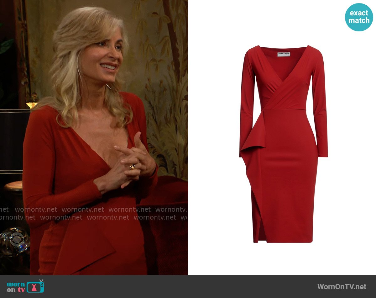 Chiara Boni La Petite Robe Midi Dress worn by Ashley Abbott (Eileen Davidson) on The Young and the Restless