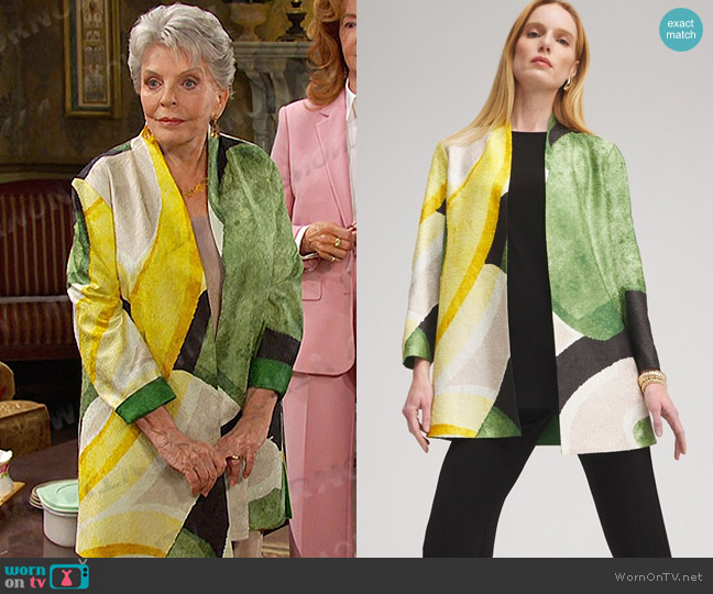 Chico's Travelers Collection Abstract Crushed Jacket worn by Julie Olson Williams (Susan Seaforth Hayes) on Days of our Lives