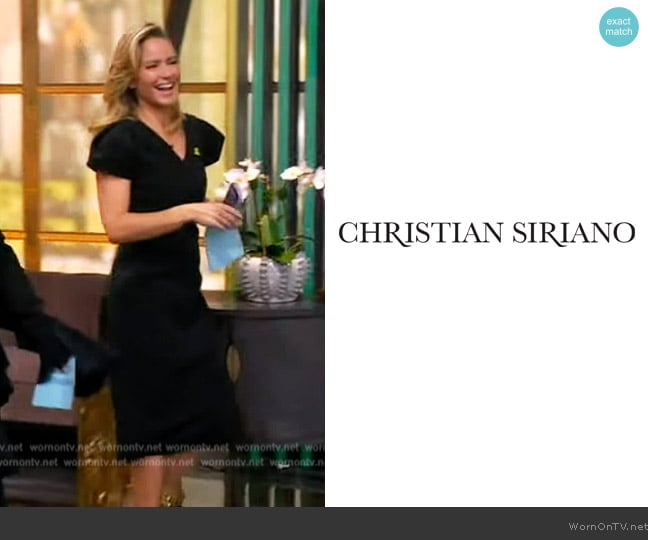 Christian Siriano Velvet Dress worn by Sara Haines on The View