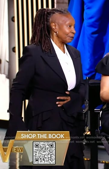 Whoopi’s black ruffle blazer dress on The View