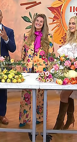 Christina Stembel’s orange floral blazer and pants on Today