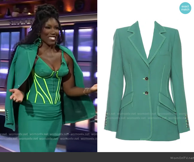 Christopher John Rogers Crepe Blazer worn by Bozoma Saint John on The Kelly Clarkson Show