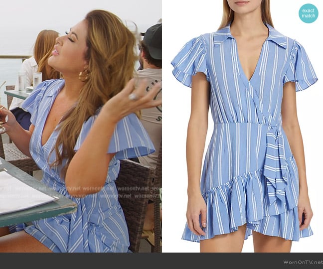 Emily’s striped mini wrap dress on RHOC