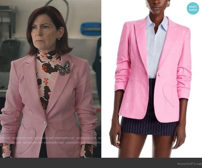 Cinq a Sept Louisa Heart-Embroidered Blazer worn by Elsbeth Tascioni (Carrie Preston) on Elsbeth