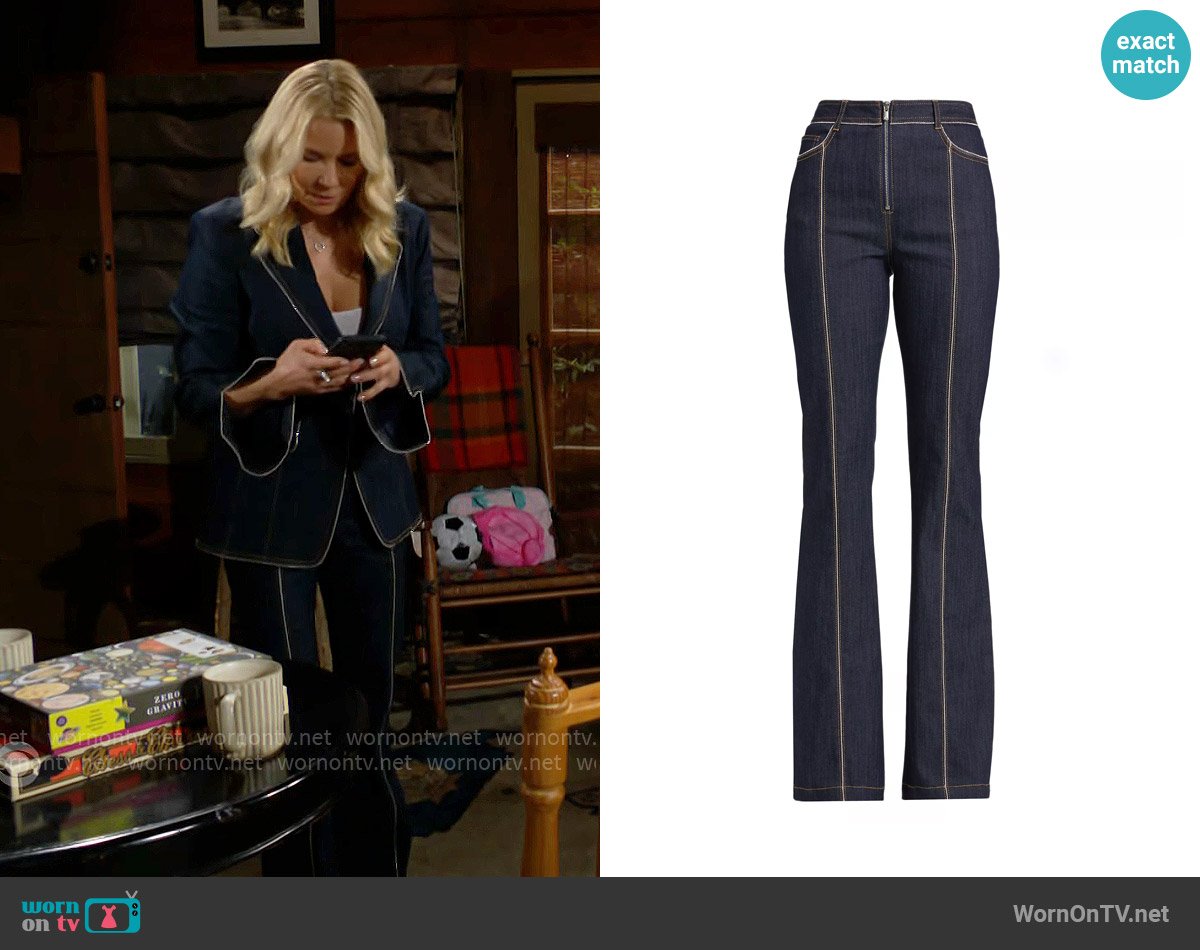 Cinq a Sept Santi Jeans worn by Brooke Logan (Katherine Kelly Lang) on The Bold and the Beautiful