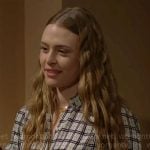 Claire’s plaid blouse on The Young and the Restless