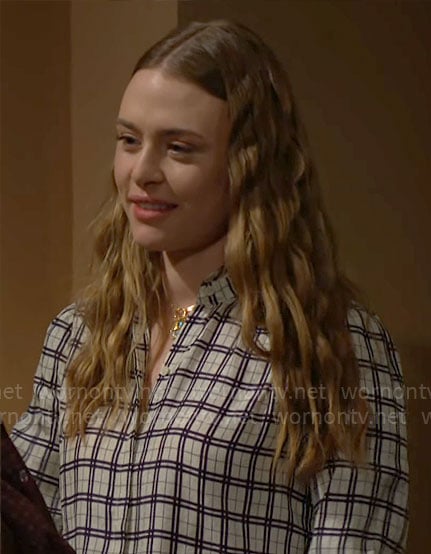 Claire’s plaid blouse on The Young and the Restless