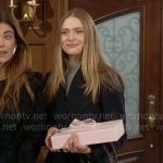 Claire’s taupe suede bag on The Young and the Restless