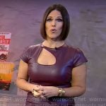 Dana Jacobson’s purple leather dress with keyhole cutout on CBS Mornings