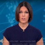 Dana Jacobson’s navy notch neck dress on CBS Mornings