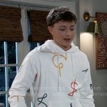 Danny’s abstract print hoodie on General Hospital