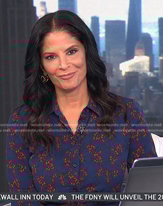Darlene's blue floral shirtdress on Today