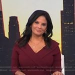 Darlene’s burgundy surplice dress on Today