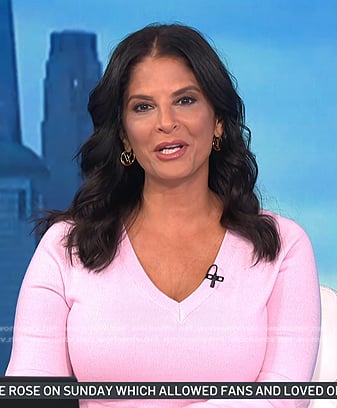 Darlene's pink v-neck sweater dress on Today