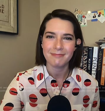 Daryn's white and red print shirt on NBC News Daily