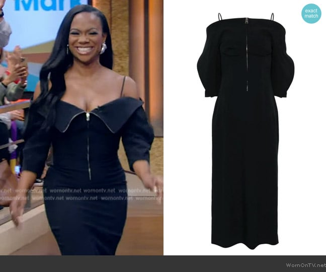 Del Core Peeling-effect midi dress worn by Kandi Burruss on Live with Kelly and Mark