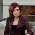 Diane's red and blue plaid blazer on General Hospital