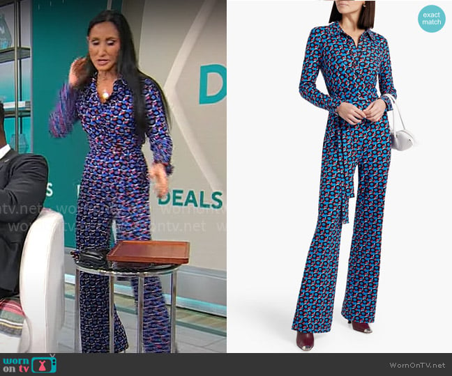 Diane von Furstenberg Michelle Jumpsuit worn by Elizabeth Werner on CBS Mornings