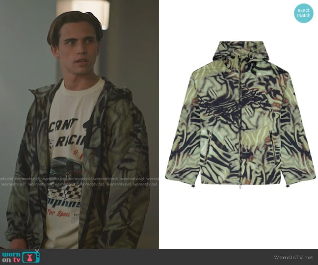 Diesel J-Leopold Zebra Jacket in Khaki worn by Robby Keene (Tanner Buchanan) on Cobra Kai