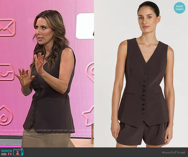 Dissh Elle Vest in Dark Chocolate worn by Sarah Eggenberger on Today