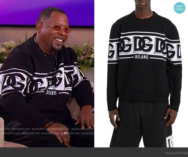 Dolce & Gabbana DG Logo Jacquard Crewneck Sweater worn by Martin Lawrence on The Jennifer Hudson Show