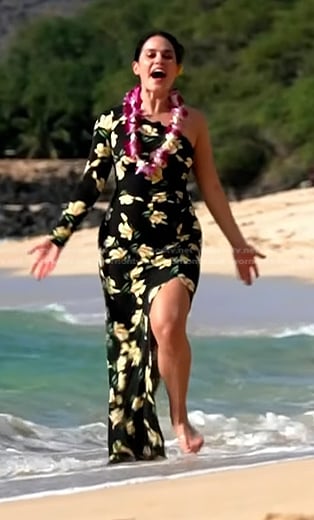 Donna’s black floral asymmetric dress on Today