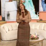 Drew’s plaid midi skirt on The Drew Barrymore Show