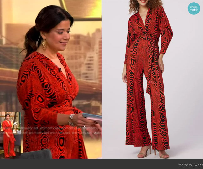 Diane von Furstenberg Aurelia Two Long Sleeve Jumpsuit worn by Ana Navarro on The View