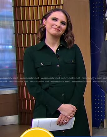 Elizabeth's green shirtdress on Good Morning America