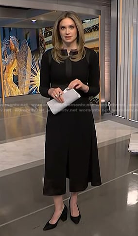 Ellison's black long sleeve dress on NBC News Daily