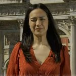 Emilie’s red smocked peplum top on Today