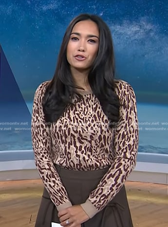 Emilie’s beige animal print sweater on Today